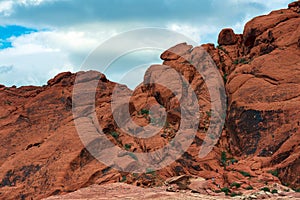 Climbers on the Calico Hills of Red Rock Canyon National Conservation Area, Nevada, USA