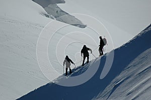 Climbers on Mount Blanc
