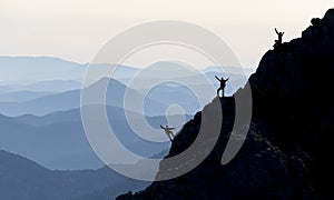 Climbers on mountain rock