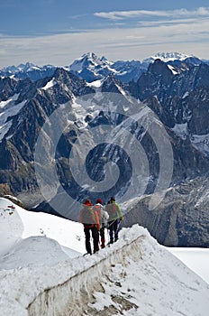 Climbers in the snowy mountain