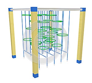 Climbing bars and rings, 3D illustration