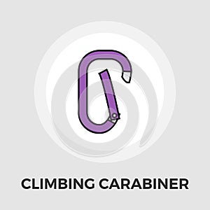 Climbing carabiner flat icon
