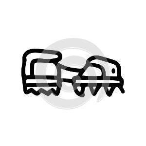 climbing crampons line vector doodle simple icon