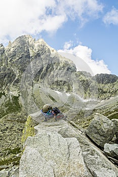 Climbing equipment on the rock