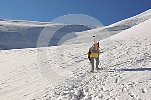 Climbing a glacier