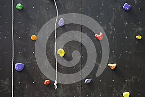 Climbing gym Colorful footholds for training active