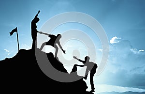 Climbing helping team work , success concept