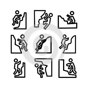 Climbing icon or logo isolated sign symbol vector illustration