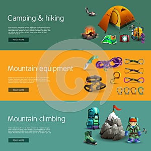 Climbing interactive 3d banners set