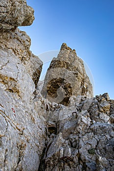 Climbing in Julian alps, Slovenia