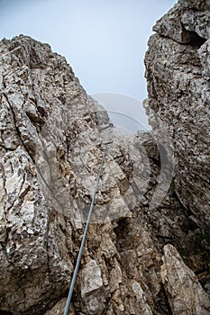 Climbing in Julian alps, Slovenia