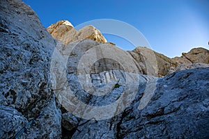 Climbing in Julian alps, Slovenia