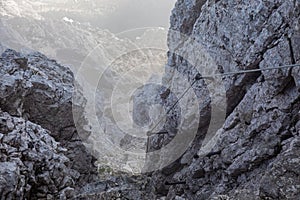 Climbing in Julian alps, Slovenia