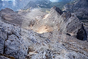 Climbing in Julian alps, Slovenia