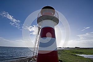 Climbing lighthouse ladder