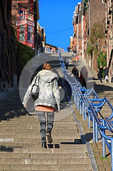 Climbing Montagne de Bueren Liege photo