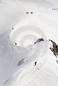 Climbing Mount Blanc, France