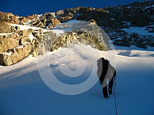 Climbing a mountain