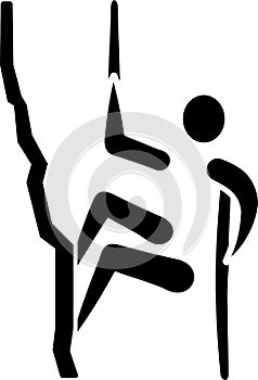 Climbing rappelling icon