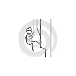 Climbing, rock, adventure icon. Element of adventure icon. Thin line icon for website design and development, app development.