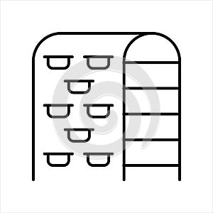 Climbing Rock Wall, Line icon