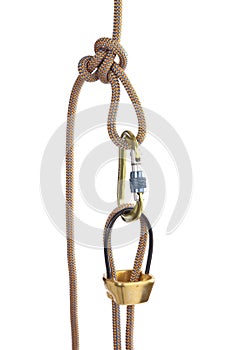 Climbing rope and carabiner