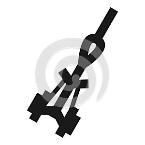 Climbing rope icon, simple style