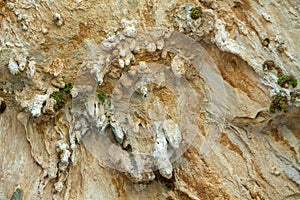 Climbing routes in Grande Grotta crag Kalymnos, Greece