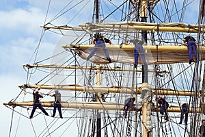 Climbing sailors