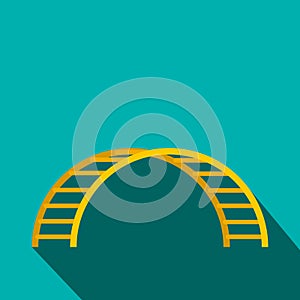 Climbing stairs flat icon