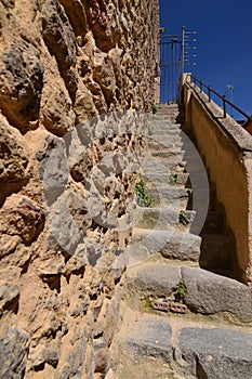 Climbing Stairs To The Beautiful Walls In The Walled City Of Segovia. Architecture History Travel
