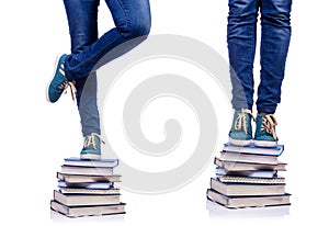 The climbing the steps of knowledge - education concept