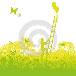 Climbing up a ladder successfully out of the thicket