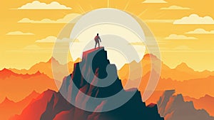 climbing up a mountaion for success illustration