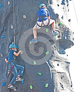 Climbing wall at ' Go wild on the Canal ' event.