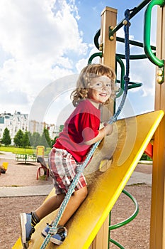 Climbing wall at playground