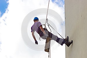 Climbing on the wall skyscrapers