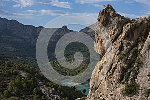 Climbing walls at Guadalest a small town near the Costa Blanca