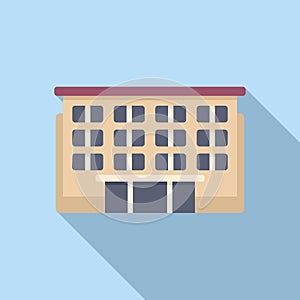 Clinic building icon flat vector. Estate exterior house