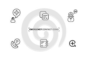 Clinic contact icons set for web and print use. For Businesses and medical purposes