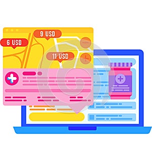 Clinic directory service with prices icon vector