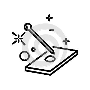 Clinic lab research, blood sample test and analysis isolated line icon