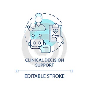 Clinical decision support turquoise concept icon