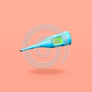 Clinical Digital Thermometer on Orange Background