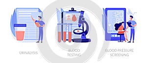 Clinical laboratory analysis icons cartoon set vector concept me
