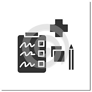 Clinical notes glyph icon