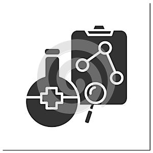 Clinical trial glyph icon