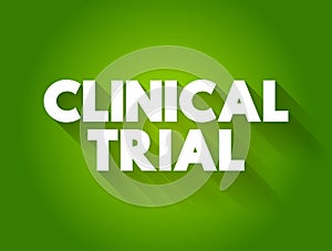 Clinical Trial text quote, medical concept background