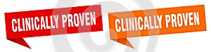 clinically proven banner. clinically proven speech bubble label set.