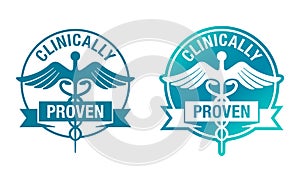 Clinically proven pictogram with caduceus